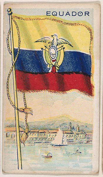 Equador, bakery card from the Flags series (D34), issued by the Ward-Mackey Company, Issued by Ward-Mackey Company, Commercial color lithograph 