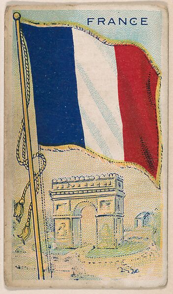 France, bakery card from the Flags series (D34), issued by the Ward-Mackey Company, Issued by Ward-Mackey Company, Commercial color lithograph 