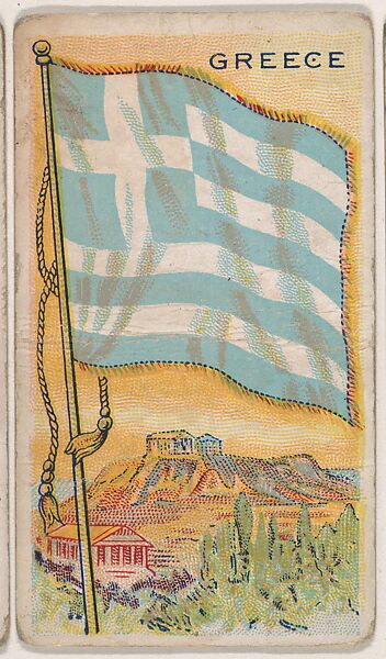 Greece, bakery card from the Flags series (D34), issued by the Ward-Mackey Company, Issued by Ward-Mackey Company, Commercial color lithograph 