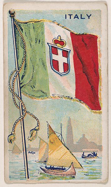 Italy, bakery card from the Flags series (D34), issued by the Ward-Mackey Company, Issued by Ward-Mackey Company, Commercial color lithograph 