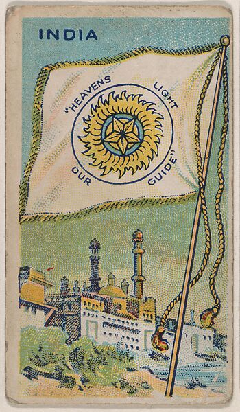 India, bakery card from the Flags series (D34), issued by the Ward-Mackey Company, Issued by Ward-Mackey Company, Commercial color lithograph 