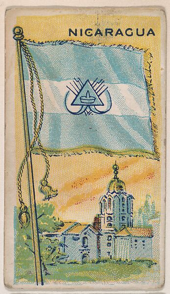 Nicaragua, bakery card from the Flags series (D34), issued by the Ward-Mackey Company, Issued by Ward-Mackey Company, Commercial color lithograph 