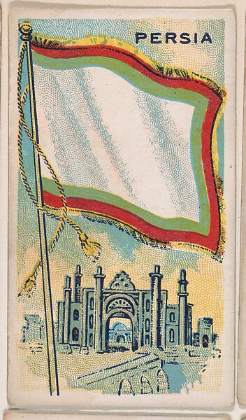 Persia, bakery card from the Flags series (D34), issued by the Ward-Mackey Company, Issued by Ward-Mackey Company, Commercial color lithograph 