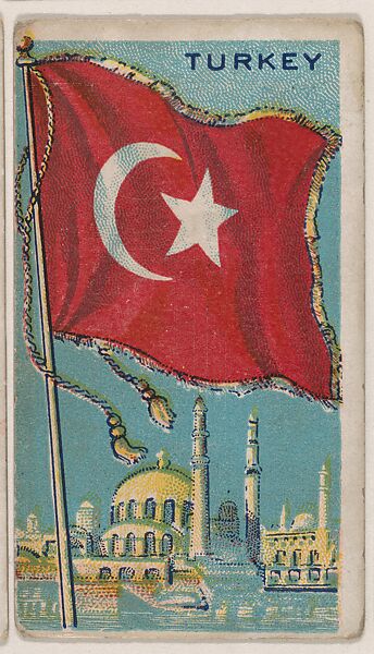 Turkey, bakery card from the Flags series (D34), issued by the Ward-Mackey Company, Issued by Ward-Mackey Company, Commercial color lithograph 