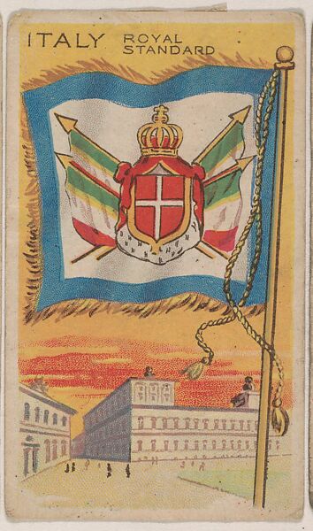Italy, Royal Standard, bakery card from the Flags series (D34), issued by the Weber Baking Company, Issued by Weber Baking Company, Commercial color lithograph 