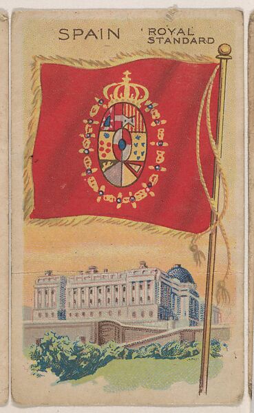 Spain, Royal Standard, bakery card from the Flags series (D34), issued by the Weber Baking Company, Issued by Weber Baking Company, Commercial color lithograph 