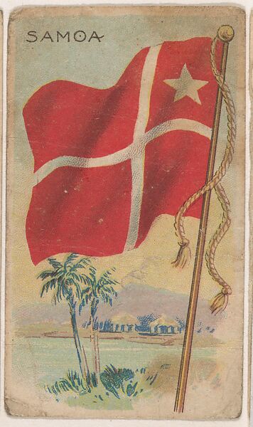 Samoa, bakery card from the Flags series (D34), issued by the Weber Baking Company, Issued by Weber Baking Company, Commercial color lithograph 
