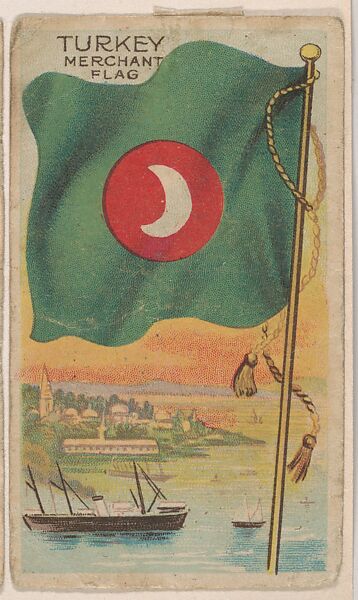 Turkey, Merchant Flag, bakery card from the Flags series (D34), issued by the Weber Baking Company, Issued by Weber Baking Company, Commercial color lithograph 
