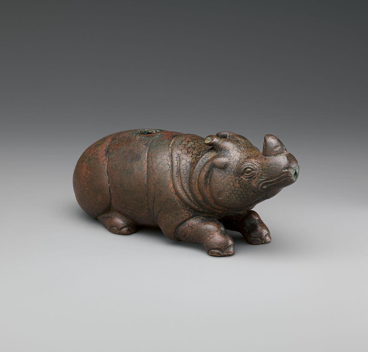 Water dropper in the form of a rhinoceros, Bronze, China 