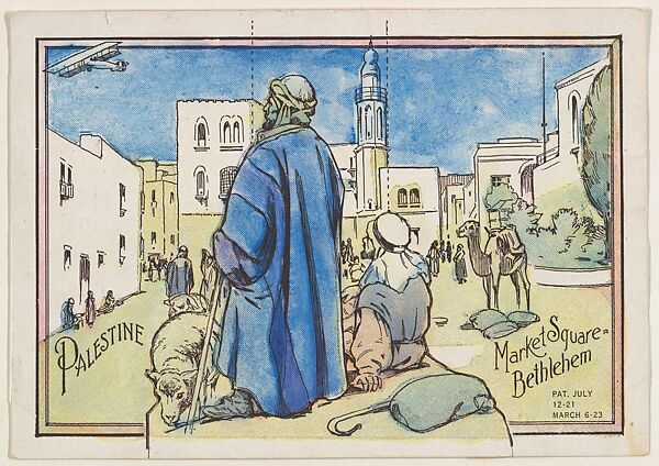 Palestine, Market Square, Bethlehem, bakery card from the Magic Card of Knowledge series (D50), issued by the John English Baking Company, Issued by John English Baking Company, Commercial color lithograph 