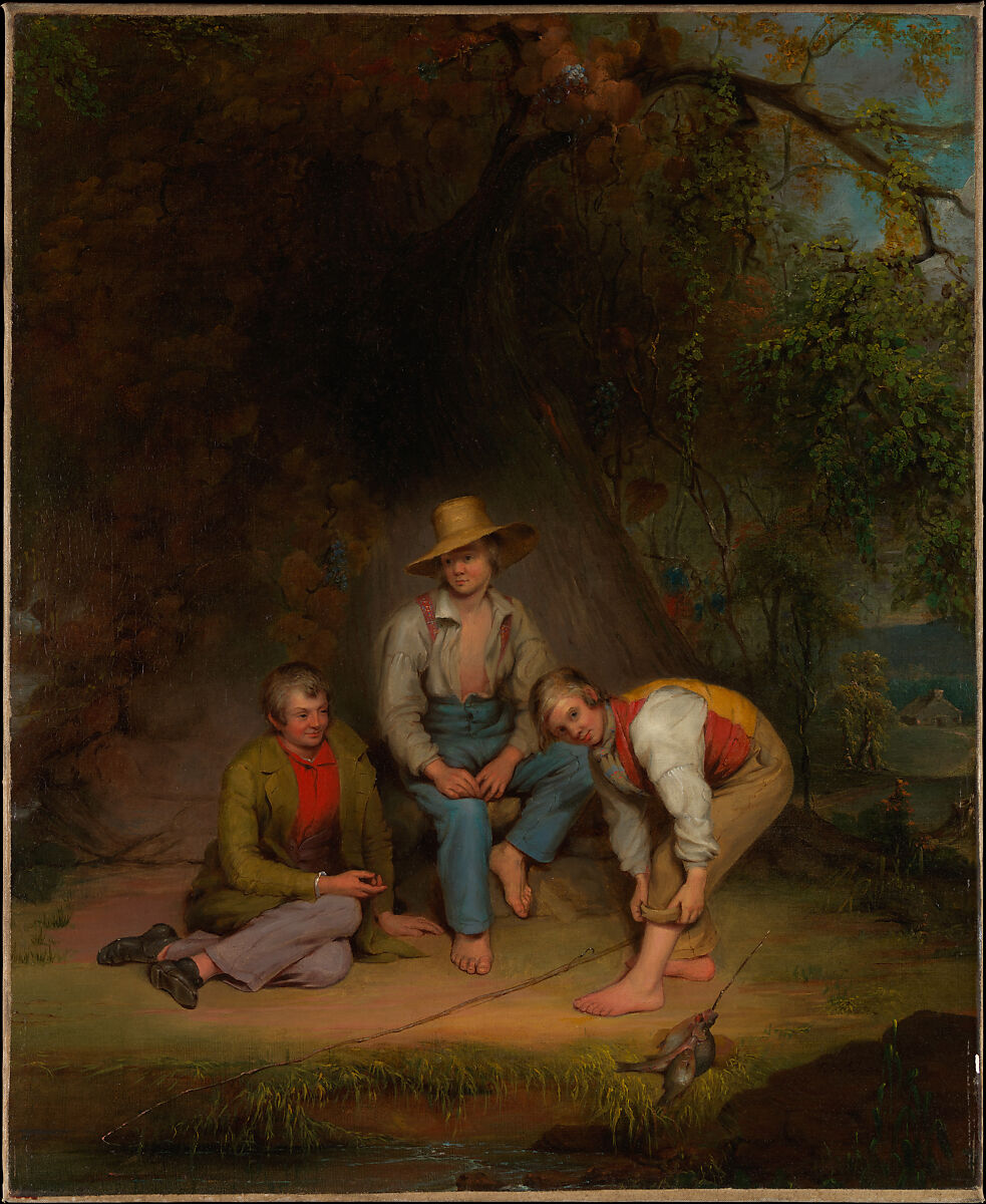 Boys Fishing, Thomas Le Clear (1818–1882), Oil on canvas, American 