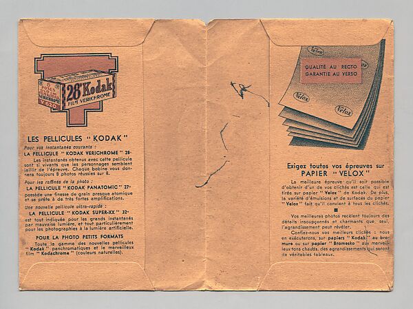 Photo Sleeve for Negatives and Prints, Eastman Kodak Co. (American), Paper, ink