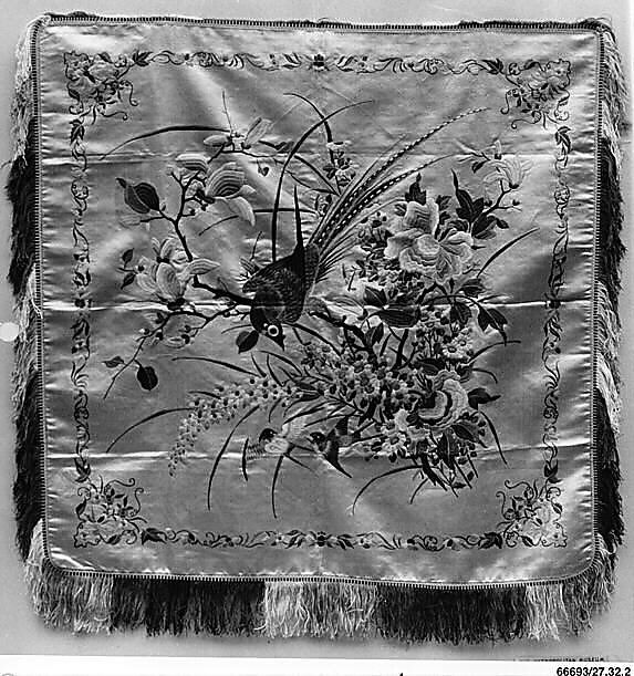 Pillow Cover, Silk;  on silk, China 