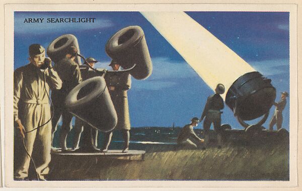 Army Searchlight, bakery card from the National Defense series (D59), issued by Bell Bakeries, Inc., Issued by Bell Bakeries, Inc., Commercial color lithograph 