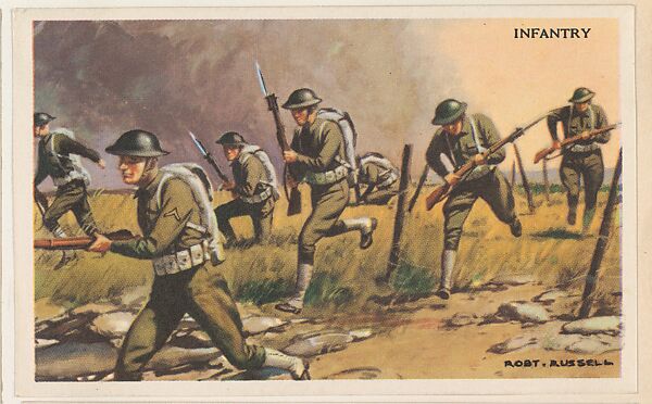 Infantry, bakery card from the National Defense series (D59), issued by Bell Bakeries, Inc., Issued by Bell Bakeries, Inc., Commercial color lithograph 
