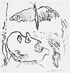 Faces Portfolio, Miriam Beerman (American, Providence, Rhode Island 1923–2022), Drypoint