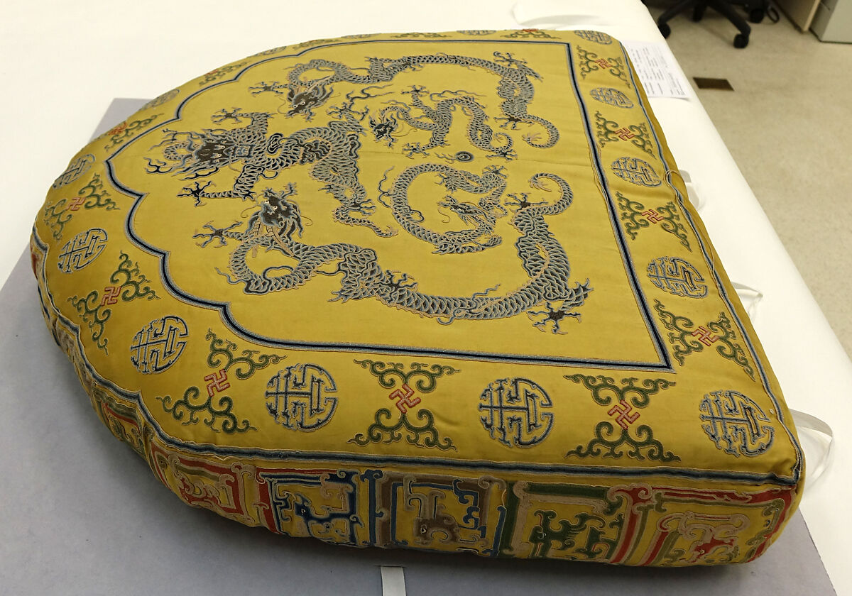 Cushion Cover for Throne, Silk;  on silk, China