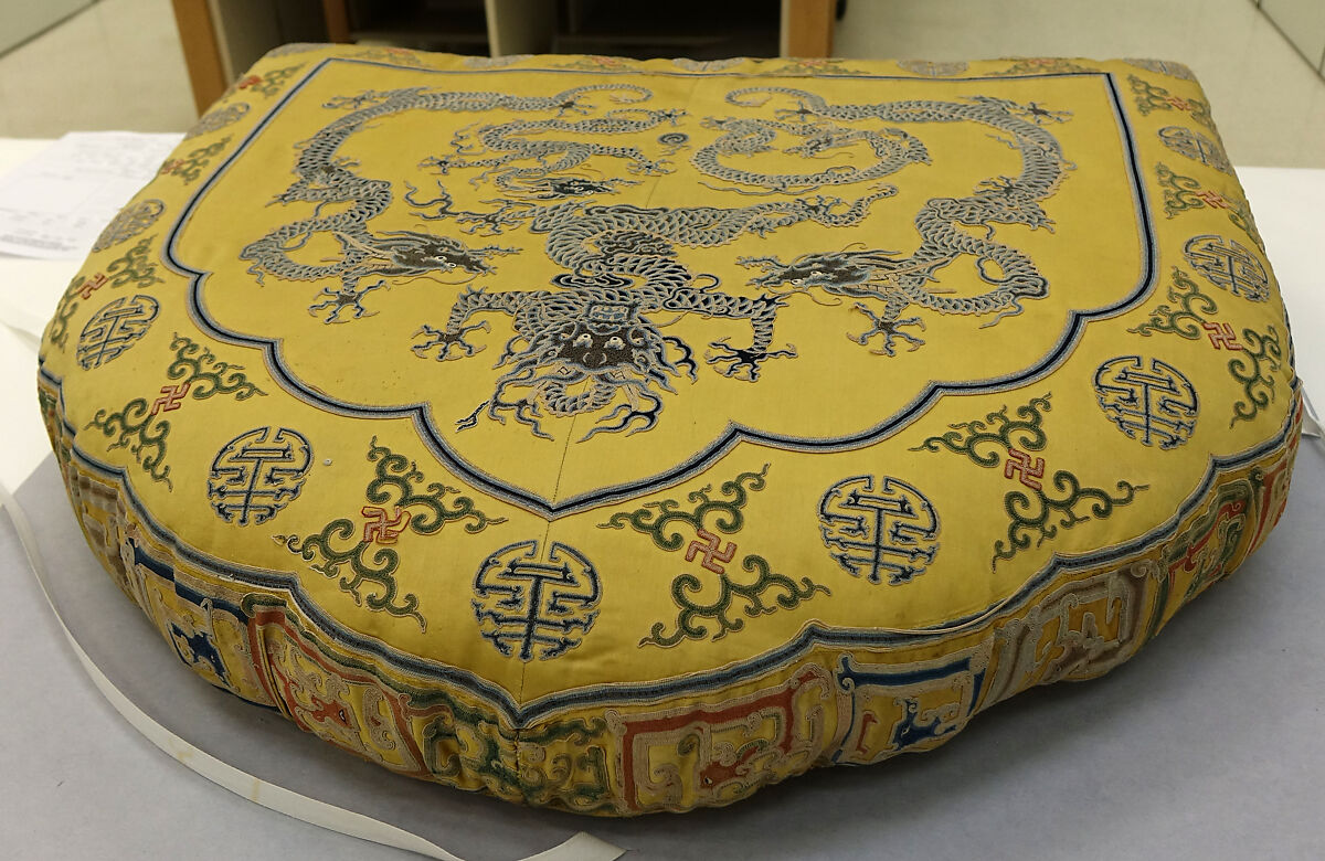 Cushion Cover for Throne, Silk;  on silk, China