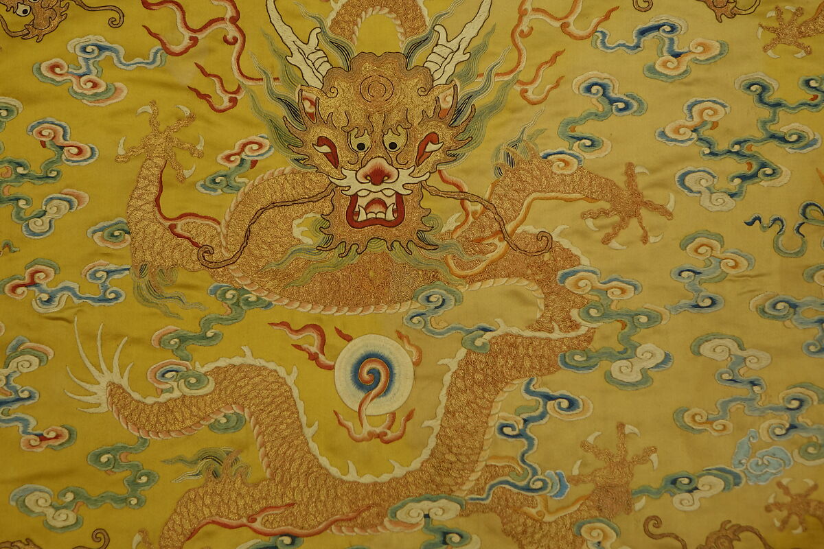 Cushion Cover for Throne, Silk, metallic thread;  on silk, China