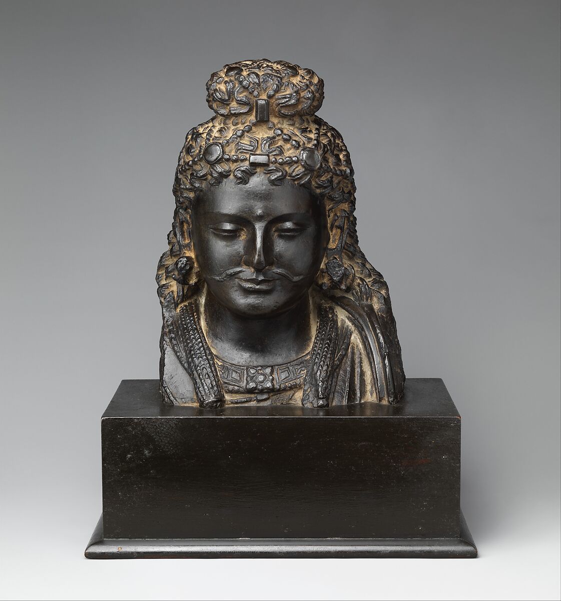 Bust of a Bodhisattva, possibly Maitreya, Schist, Pakistan, Khyber-Pakhtunkhwa province 