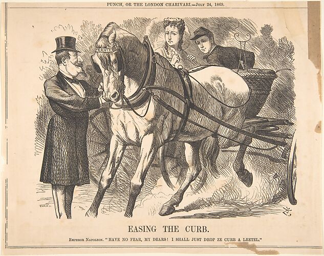 Easing the Curb (Punch, July 24, 1869)