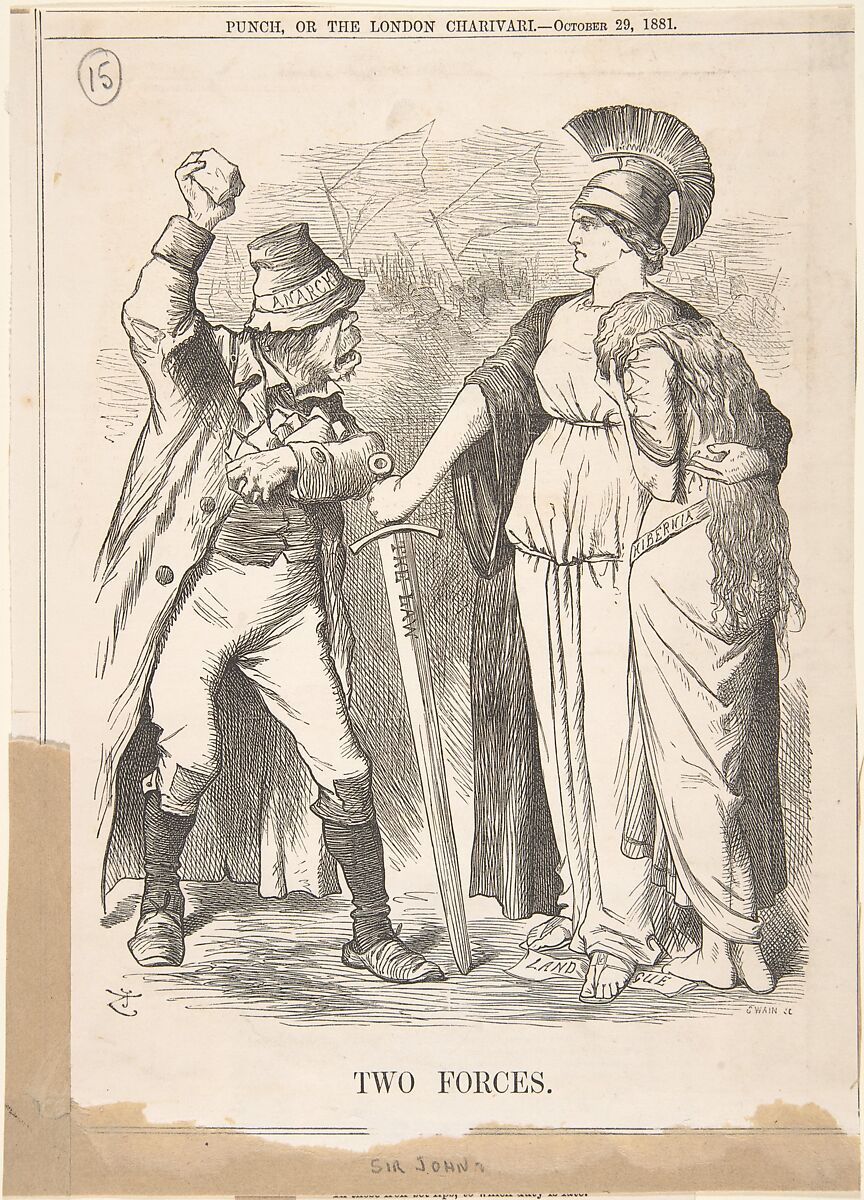 Two Forces (Punch, October 29, 1881), Sir John Tenniel (British, London 1820–1914 London), Wood engraving 