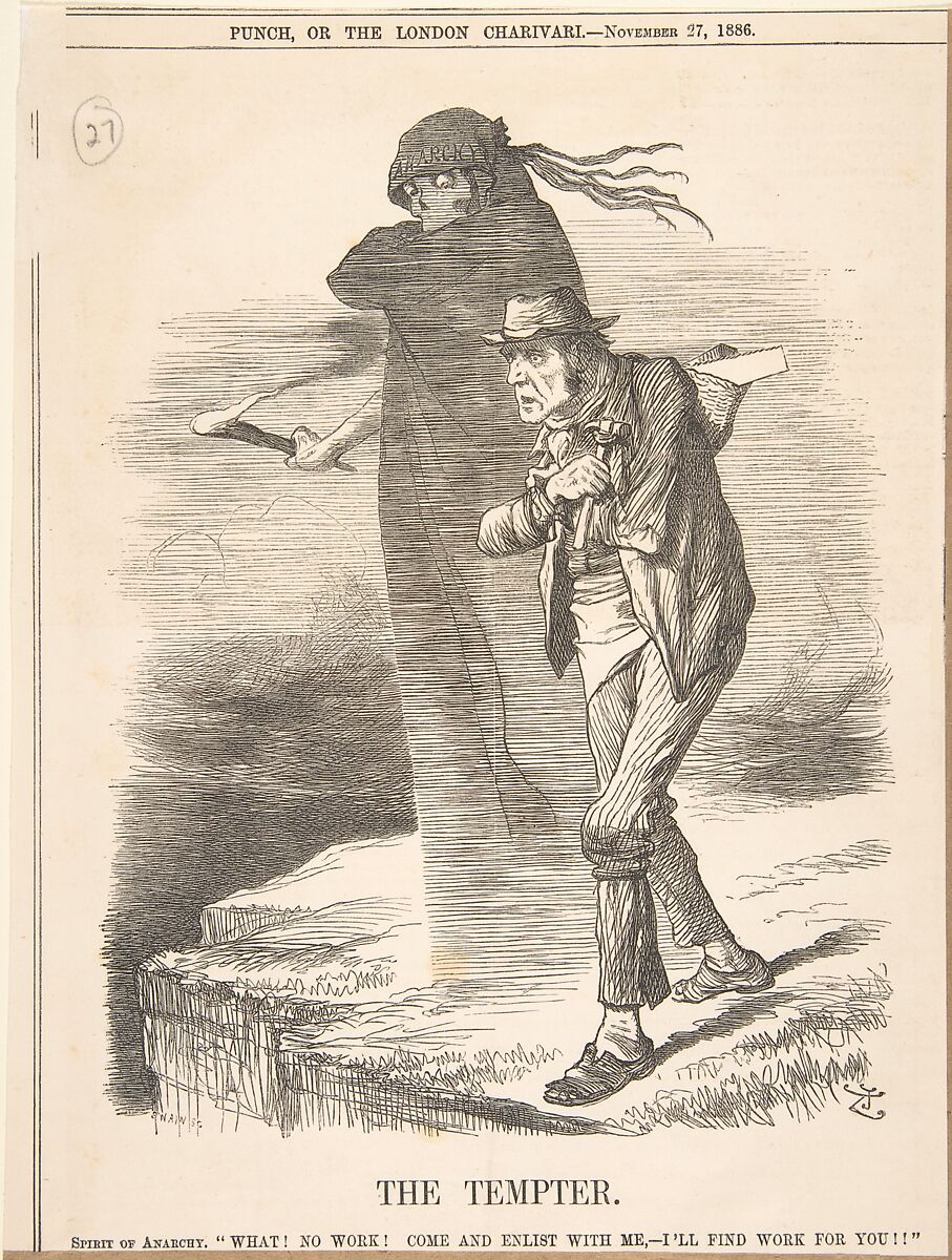 The Tempter (Punch, November 27, 1886), Sir John Tenniel (British, London 1820–1914 London), Wood engraving 