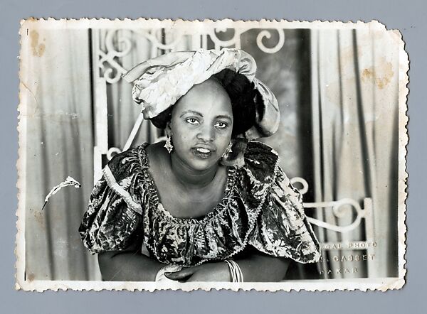 Woman with Curtains, Salla Casset (Senegalese, 1910–1974), Gelatin silver print 