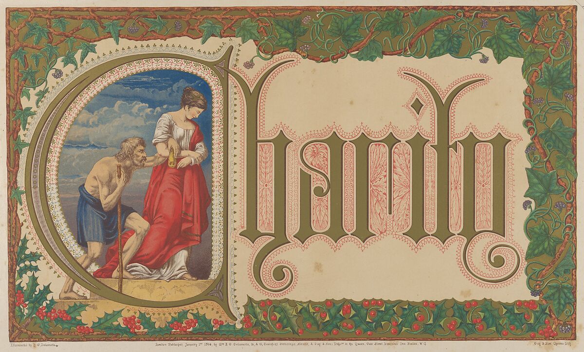 Charity, Freeman Gage Delamotte (British, Sandhurst 1813/14–1862 London), Color lithograph 