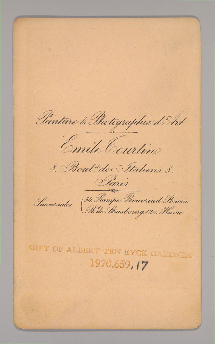 [? Aubert], Emile Tourtin (French, active 1860s–70s), Albumen silver print