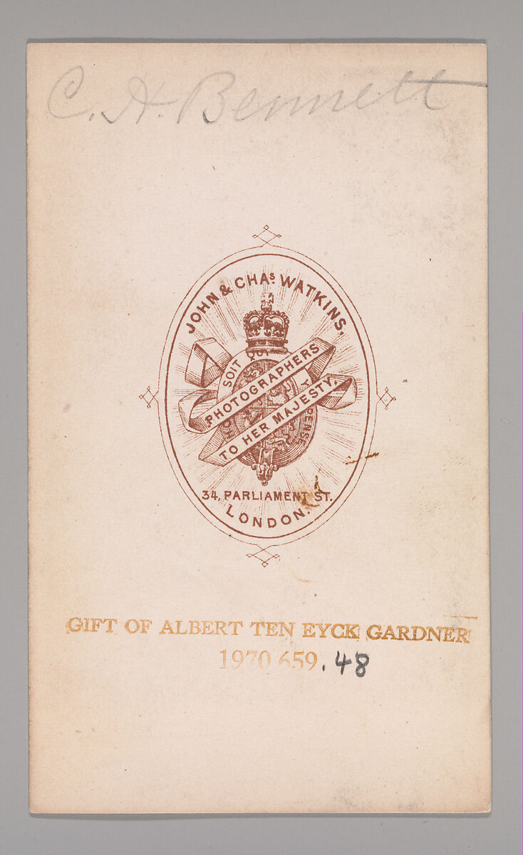 [Charles Henry Bennett], John and Charles Watkins (British, active 1867–71), Albumen silver print