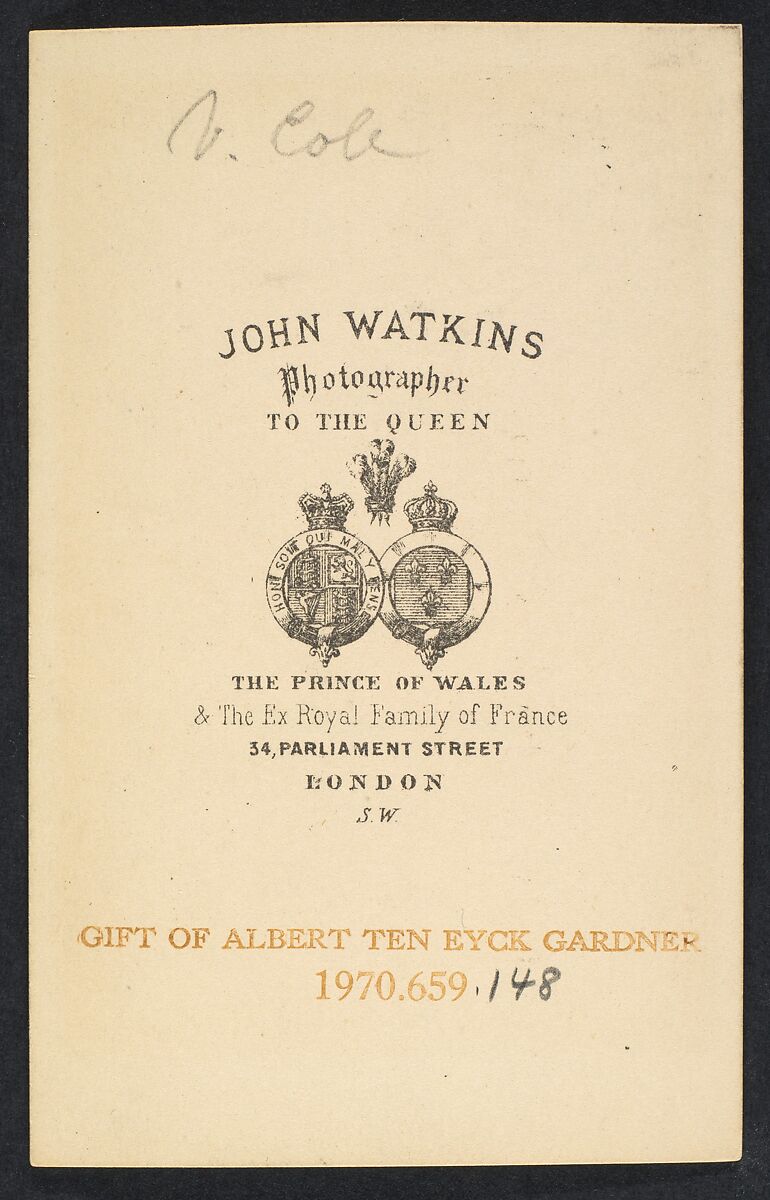 [George Vicat Cole], John and Charles Watkins (British, active 1867–71), Albumen silver print