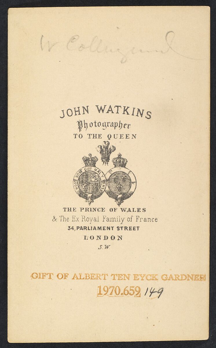 [William Collingwood], John and Charles Watkins (British, active 1867–71), Albumen silver print