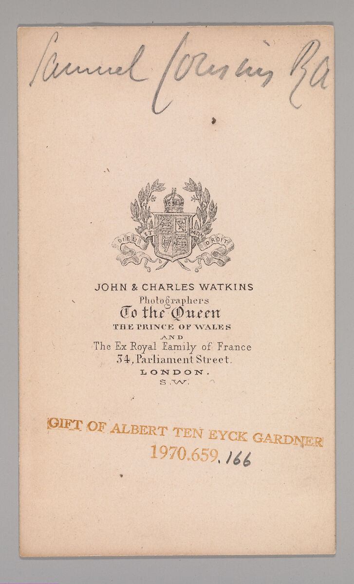 [Samuel Cousins], John and Charles Watkins (British, active 1867–71), Albumen silver print