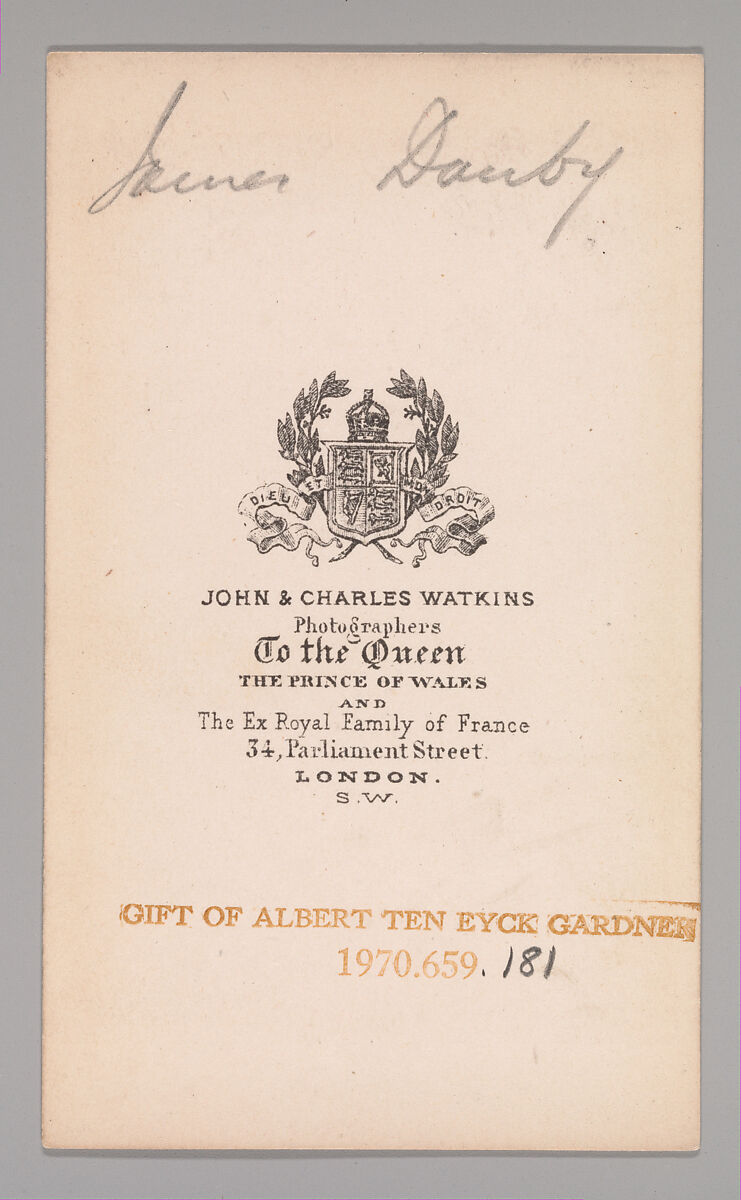 [James Francis Danby], John and Charles Watkins (British, active 1867–71), Albumen silver print