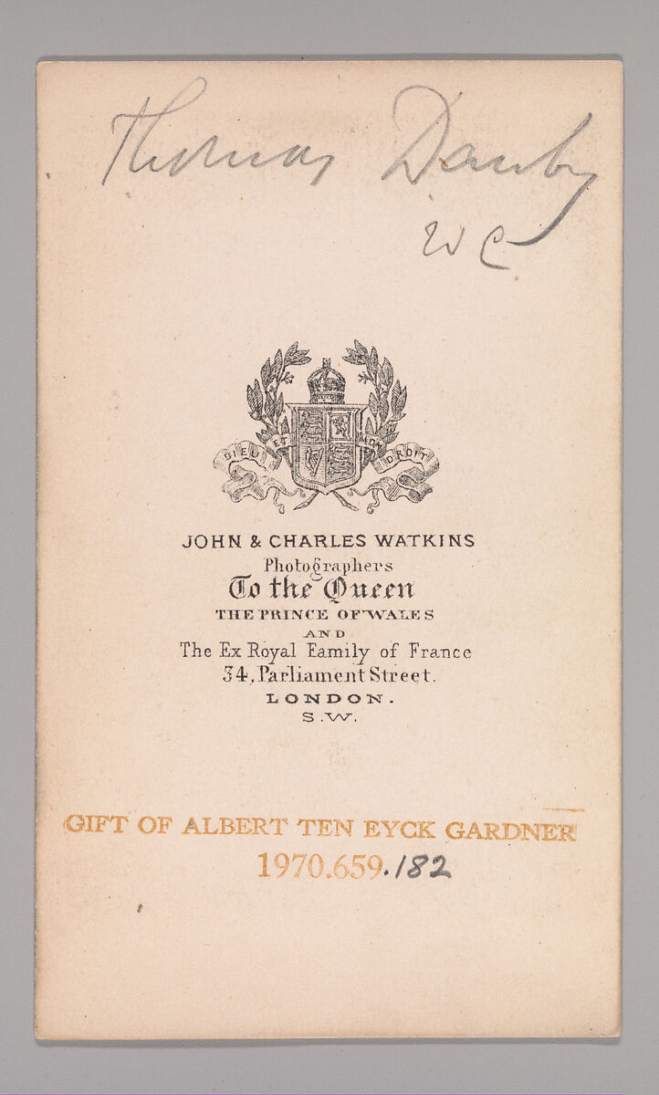 [Thomas Danby], John and Charles Watkins (British, active 1867–71), Albumen silver print