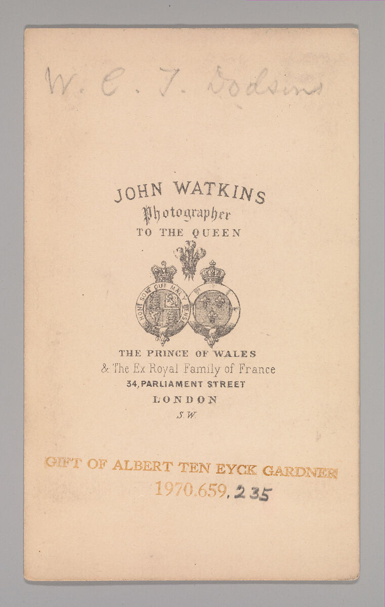 [William Charles Thomas Dobson], John and Charles Watkins (British, active 1867–71), Albumen silver print