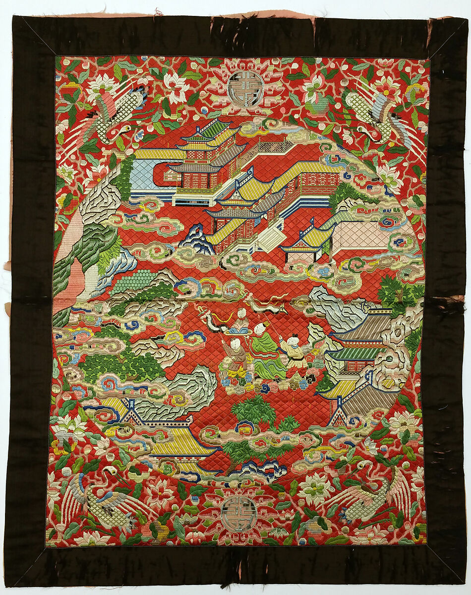 Panel, Silk; on silk, China 