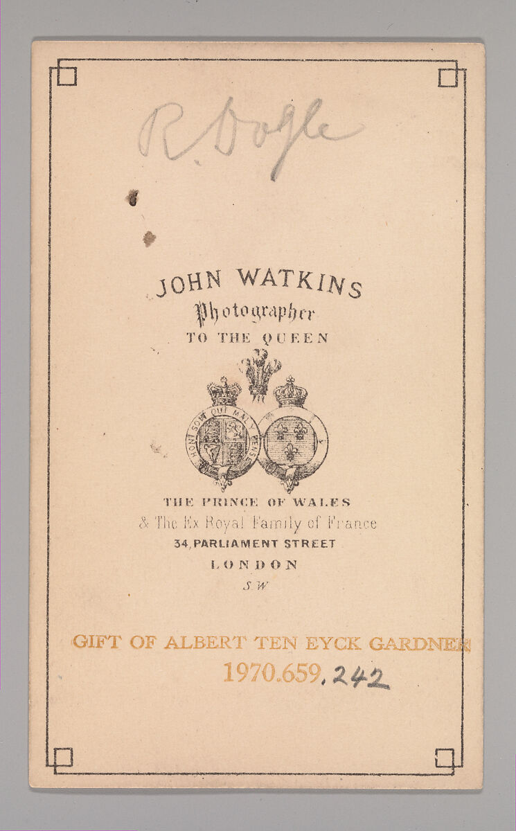 [Richard Doyle], John and Charles Watkins (British, active 1867–71), Albumen silver print