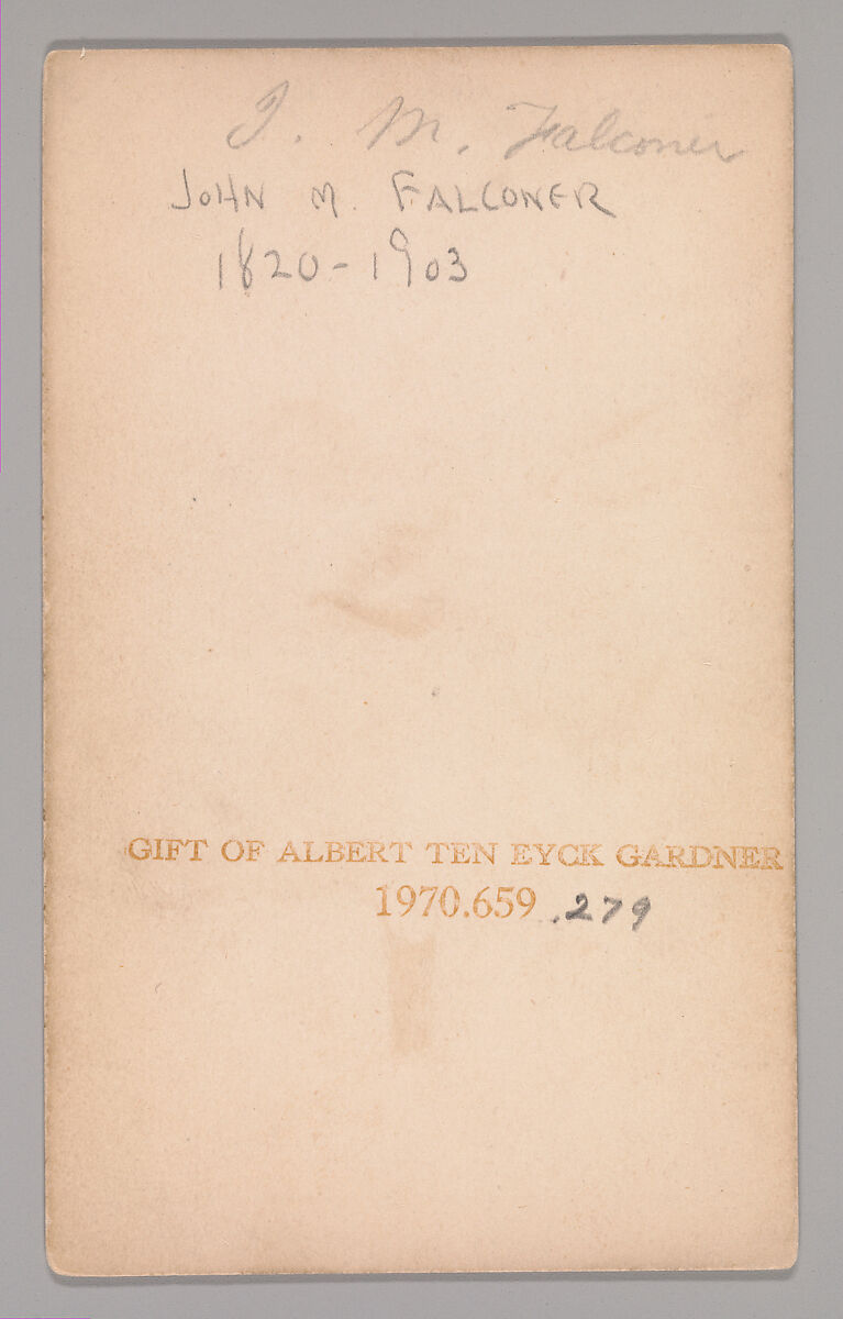 [John Mackie Falconer], Unknown, Albumen silver print