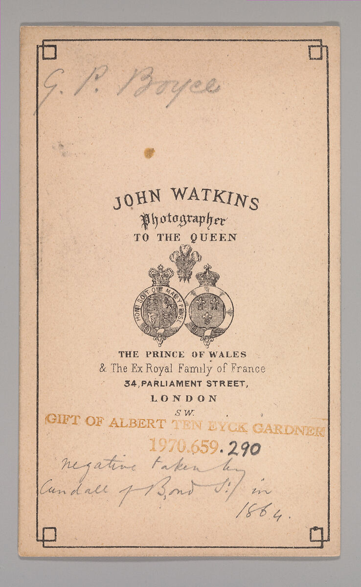 [George Price Boyce], John and Charles Watkins (British, active 1867–71), Albumen silver print