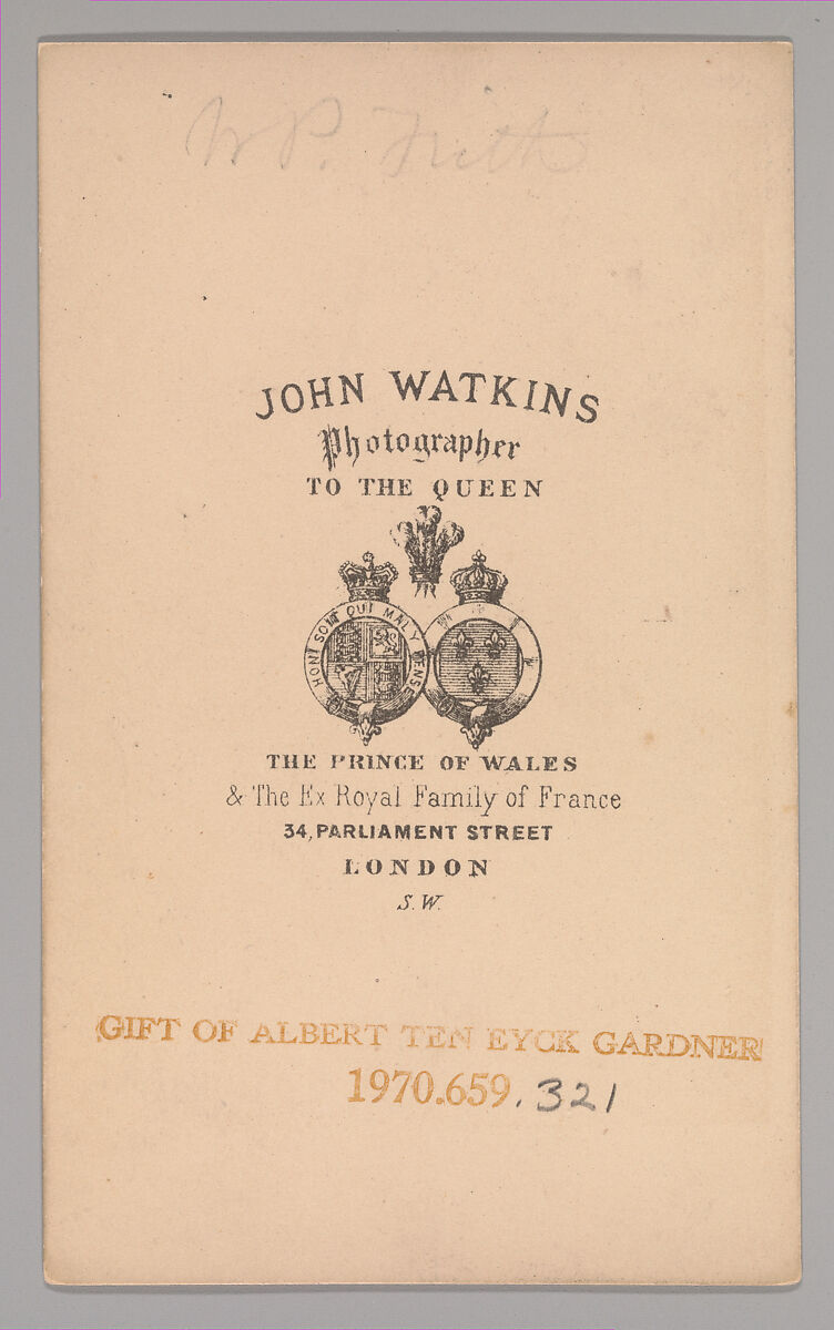 [William Powell Frith], John and Charles Watkins (British, active 1867–71), Albumen silver print
