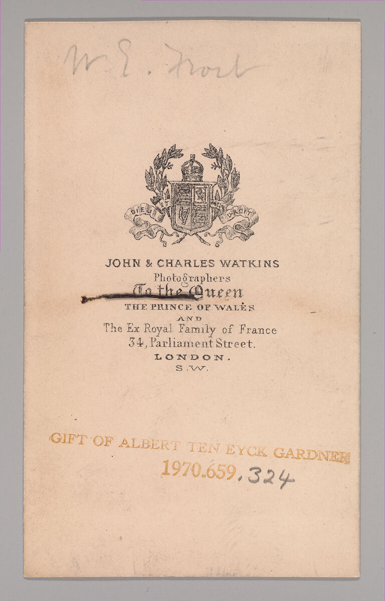 [William Edward Frost], John and Charles Watkins (British, active 1867–71), Albumen silver print