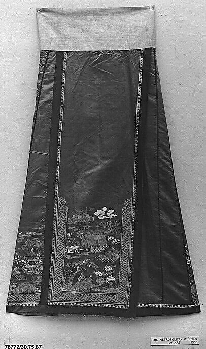 Skirt, Silk;gold / Brocade, China 