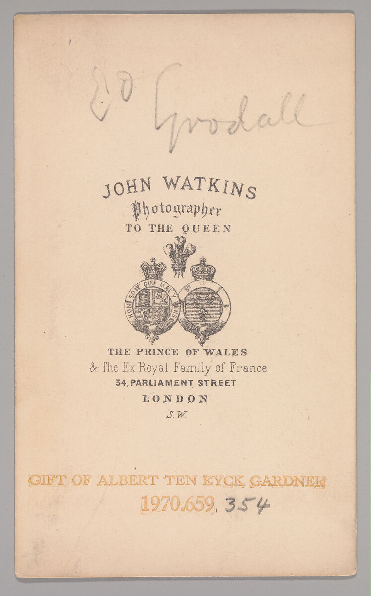 [Edward Alfred Goodall], John and Charles Watkins (British, active 1867–71), Albumen silver print