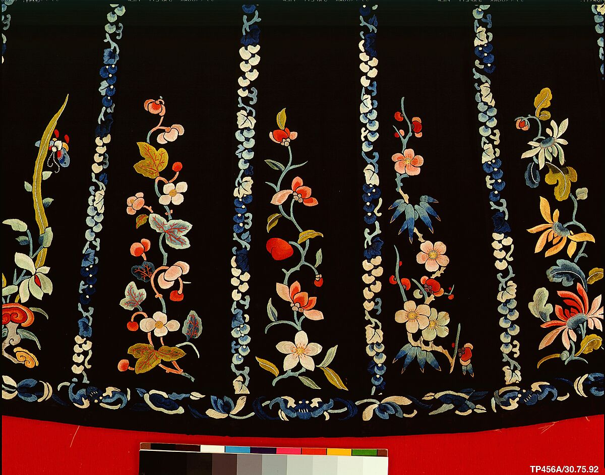 Skirt, Silk, metallic thread, China