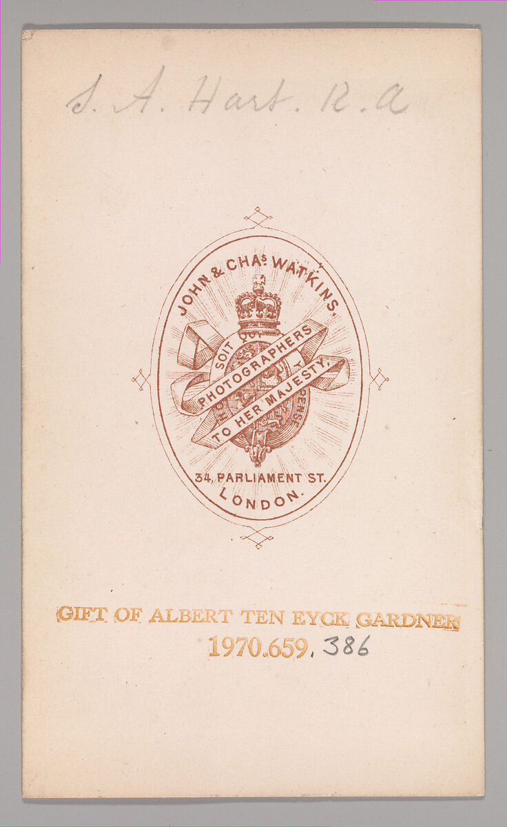 [Solomon Alexander Hart], John and Charles Watkins (British, active 1867–71), Albumen silver print