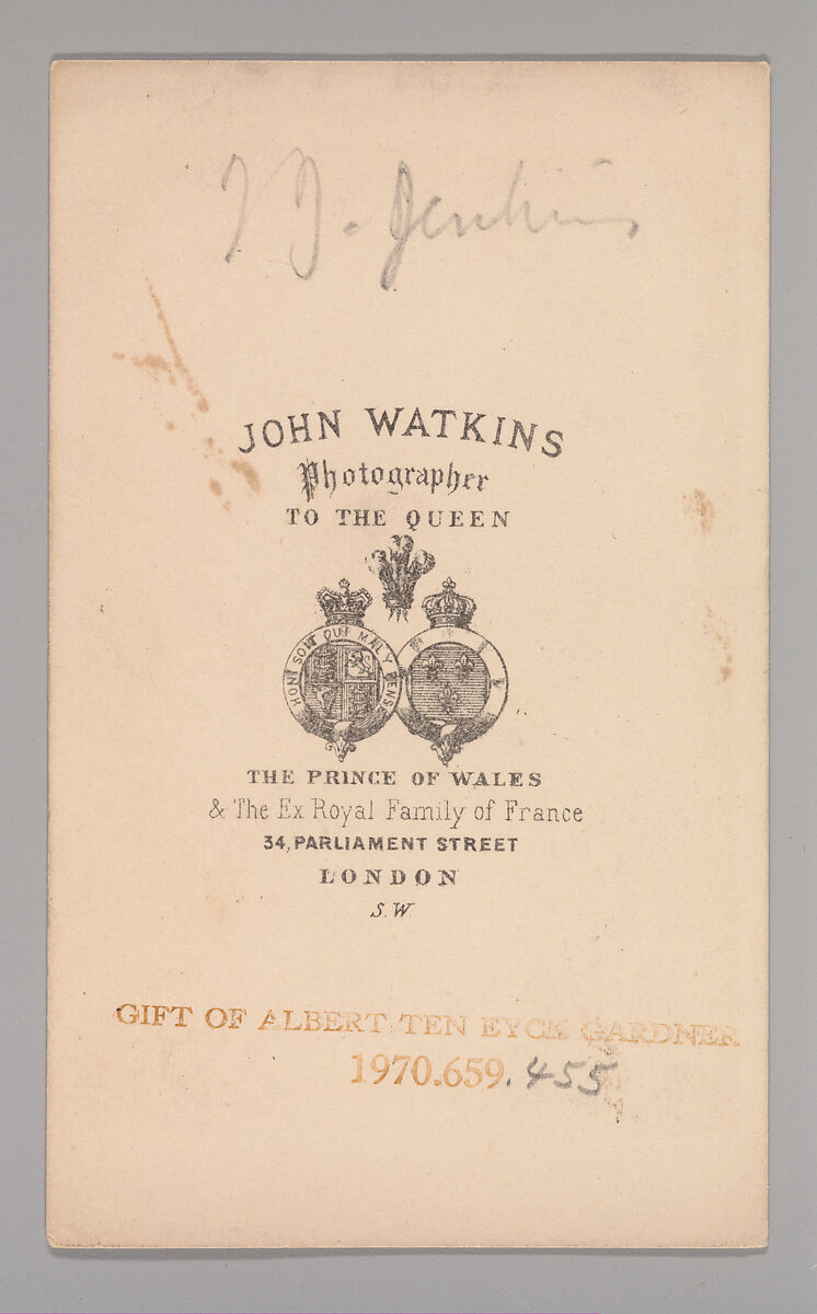 [Joseph John Jenkins], John and Charles Watkins (British, active 1867–71), Albumen silver print