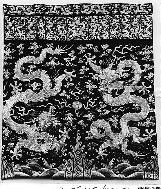 Hanging, Silk, metallic thread;  on silk, China 