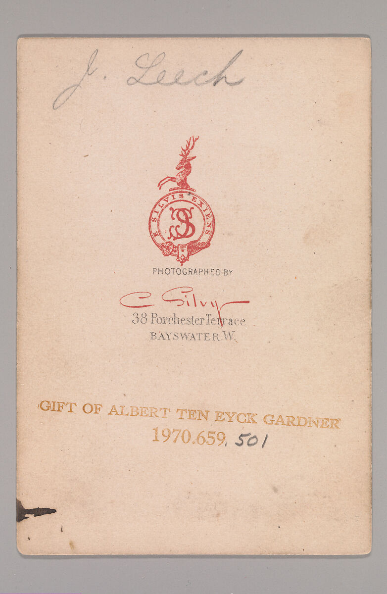 [John Leech], Camille Silvy (French, 1835–1869), Albumen silver print